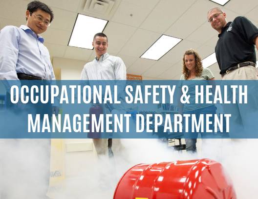 Link to Occupational Safety and Health Management Program Plans - a team of students watching a machine reading air quality